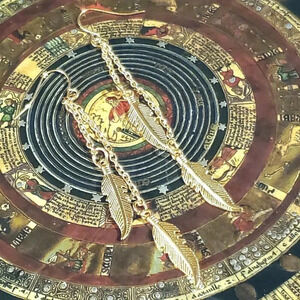 Gold Wing Leaf Shape Drop Earrings For Women Jewelry Long Tassels Dangle Earring